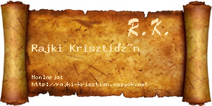 Rajki Krisztián névjegykártya